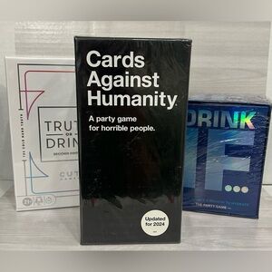 NEW SEALED Pack Of 3 Party Games Cards Against Humanity/Truth Or Drink/Drink If